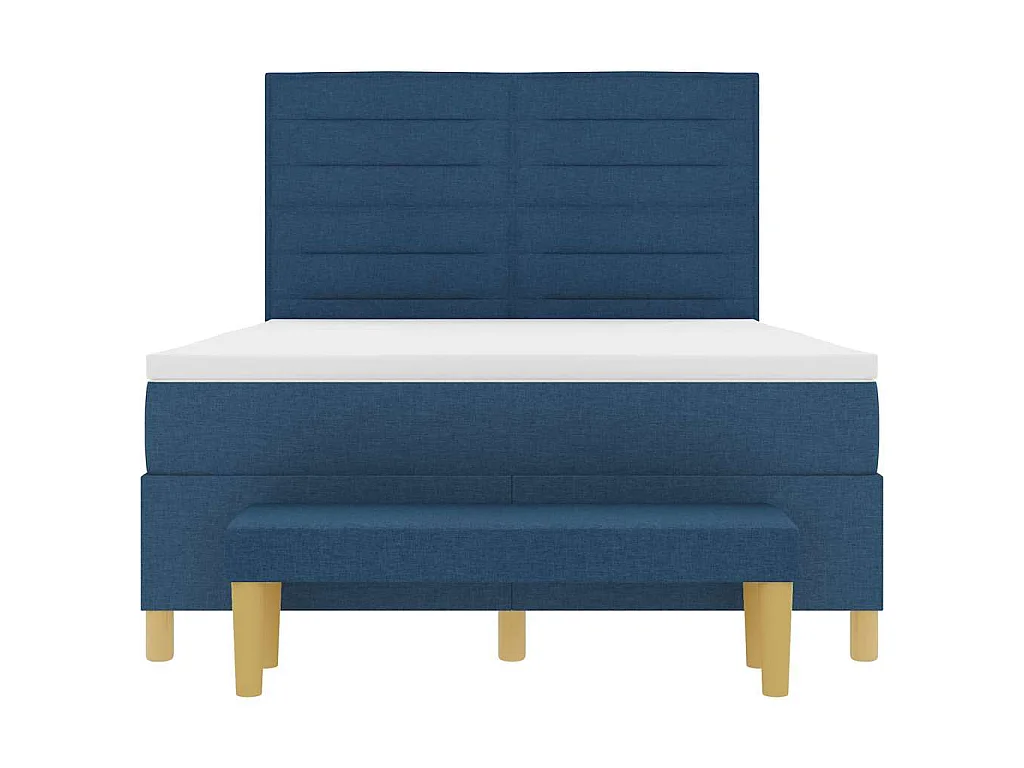 Cama Box com cabeceira Azul 200 x 140 cm tecido