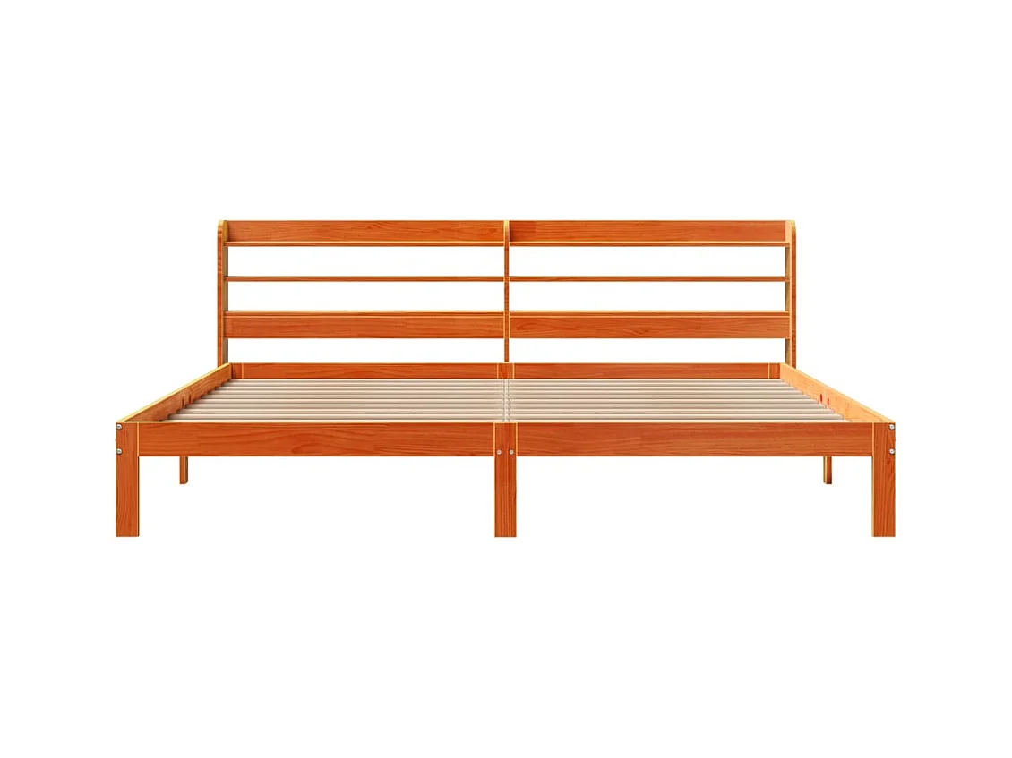 Cadre de lit sans matelas cire marron 180x200cm bois pin massif