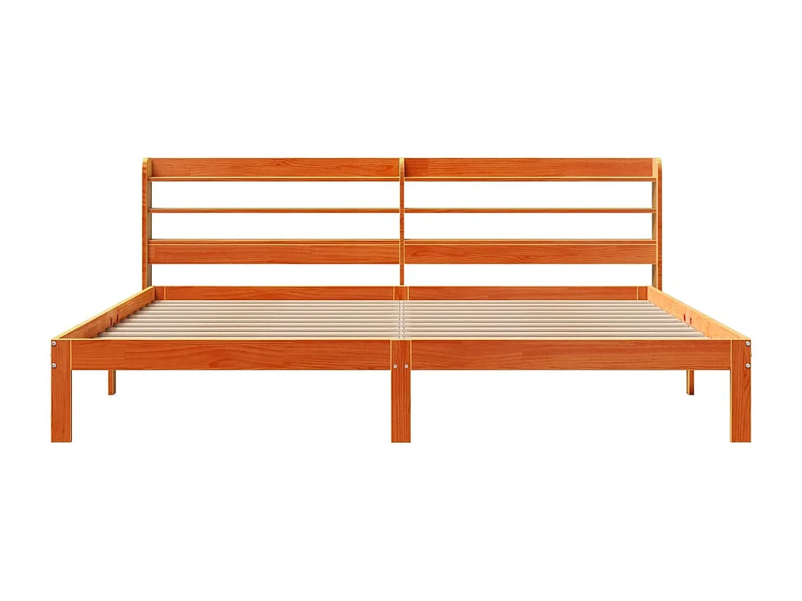 Letto senza Materasso Marrone Cera 180x200 cm in Legno di Pino