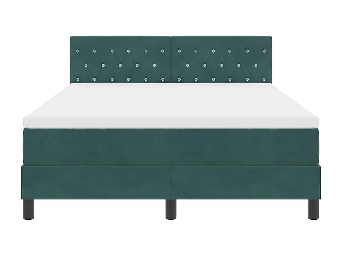 Lit à ressorts avec matelas Vert foncé 160 x 200 cm tissu
