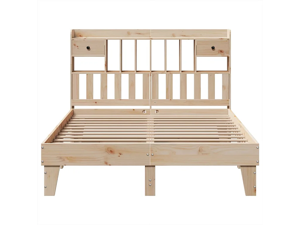 Estructura de cama sin colchón madera maciza de pino 160x200 cm