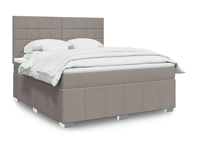 Boxspringbett mit Matratze Taupe 180x200 cm Stoff