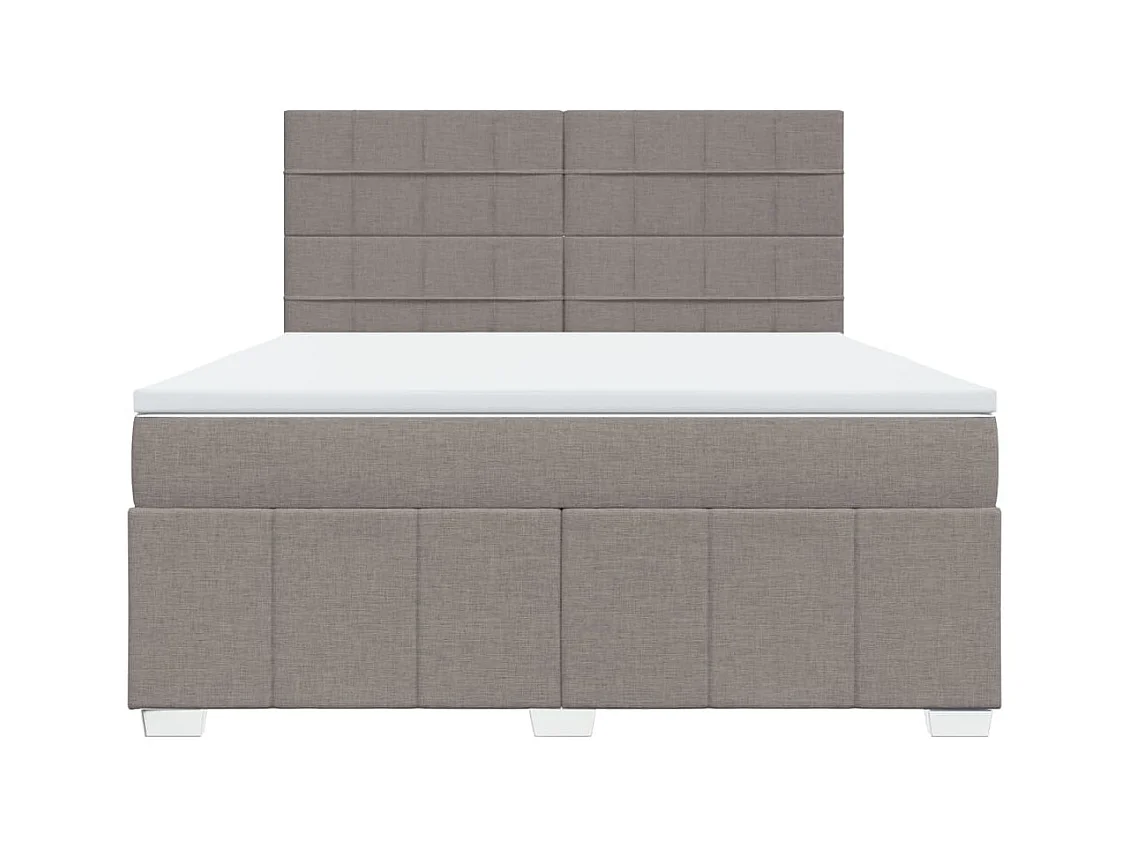 Boxspringbett mit Matratze Taupe 180x200 cm Stoff