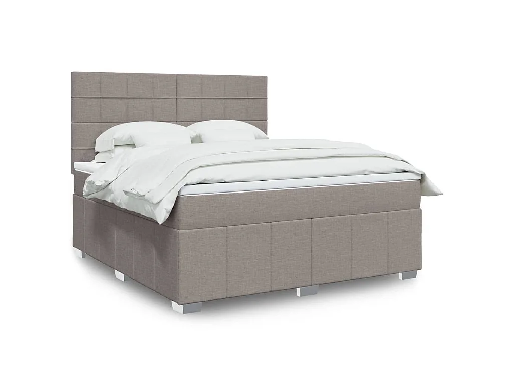Boxspringbett mit Matratze Taupe 180x200 cm Stoff
