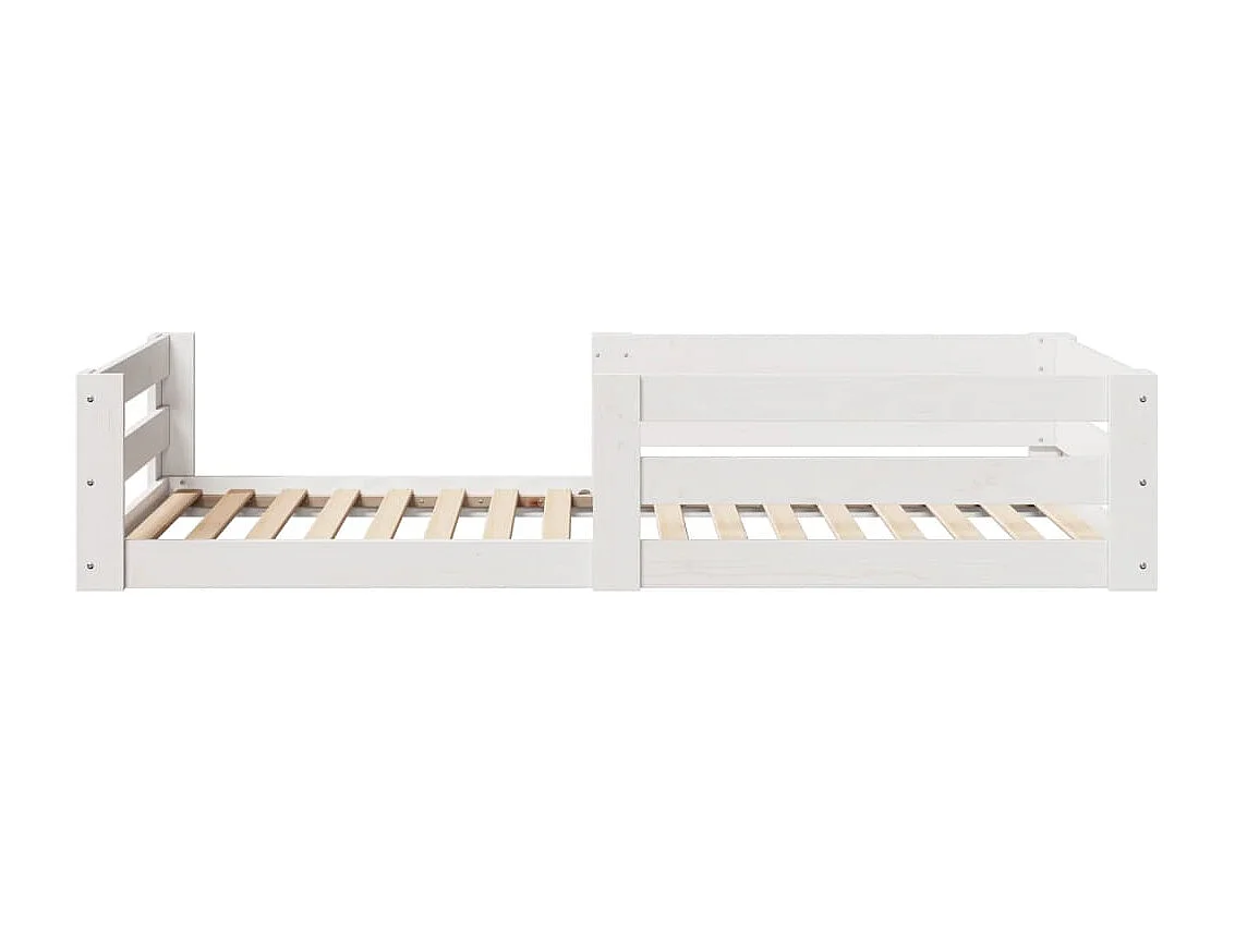 Giroletto senza Materasso Bianco 100x200 cm Legno Massello Pino