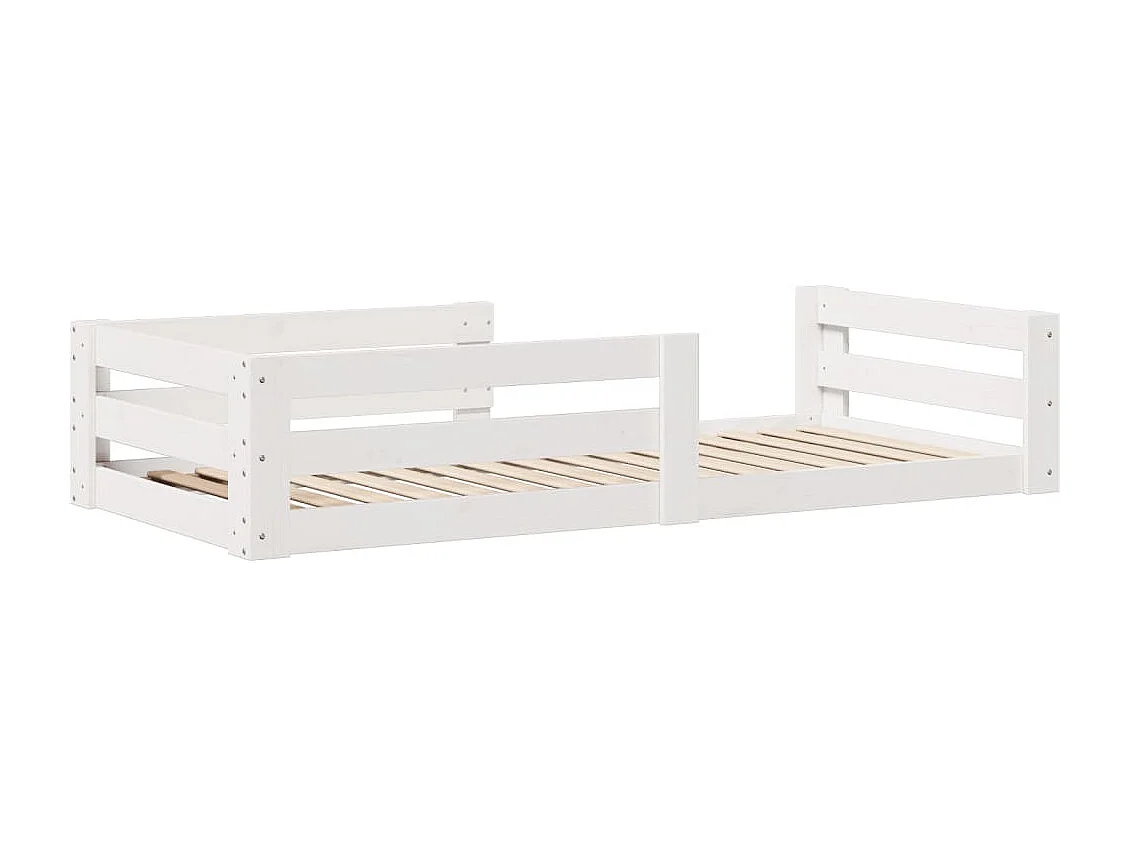 Giroletto senza Materasso Bianco 100x200 cm Legno Massello Pino