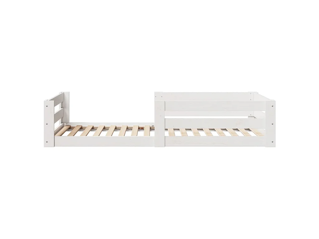 Bedframe zonder matras massief grenenhout wit 140x200 cm