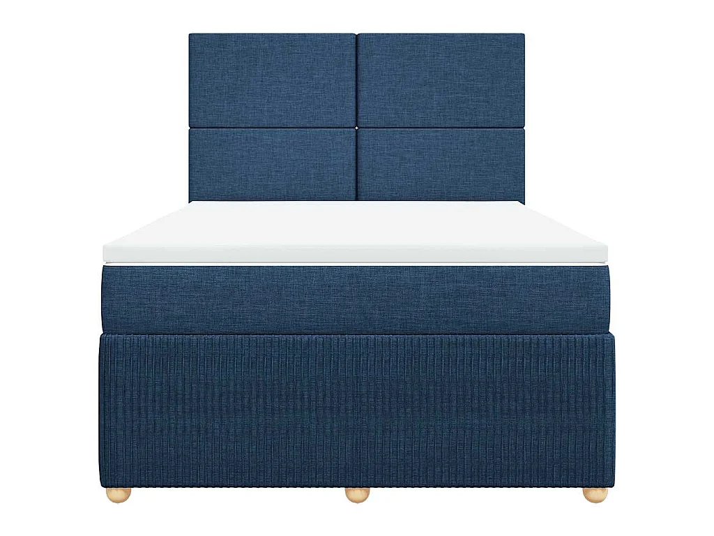 Sommier à lattes de lit avec matelas Bleu 140x190 cm Tissu