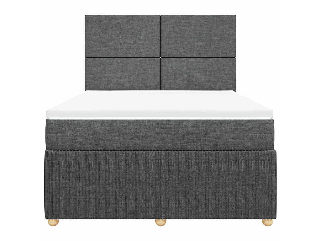 Sommier à lattes de lit avec matelas Gris foncé 140x190cm Tissu