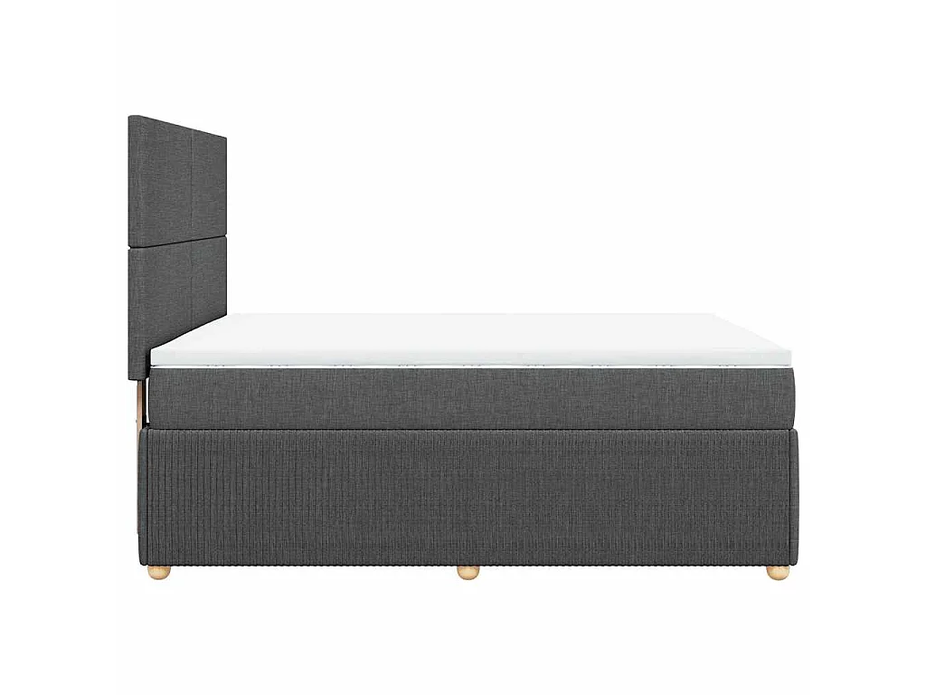 Sommier à lattes de lit avec matelas Gris foncé 140x190cm Tissu