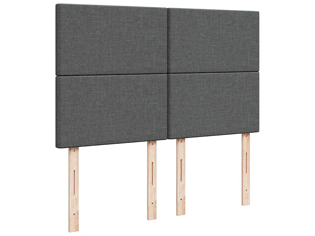 Sommier à lattes de lit avec matelas Gris foncé 140x190cm Tissu
