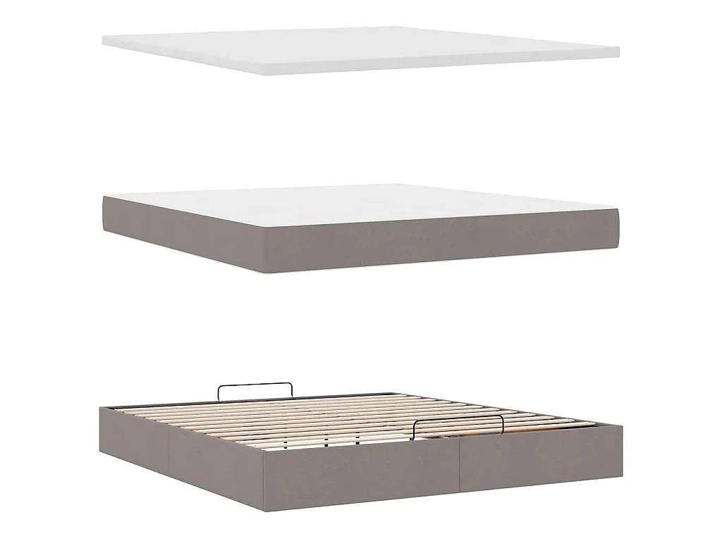 moldura de cama otomana  com tecido Taupe 180x200cm