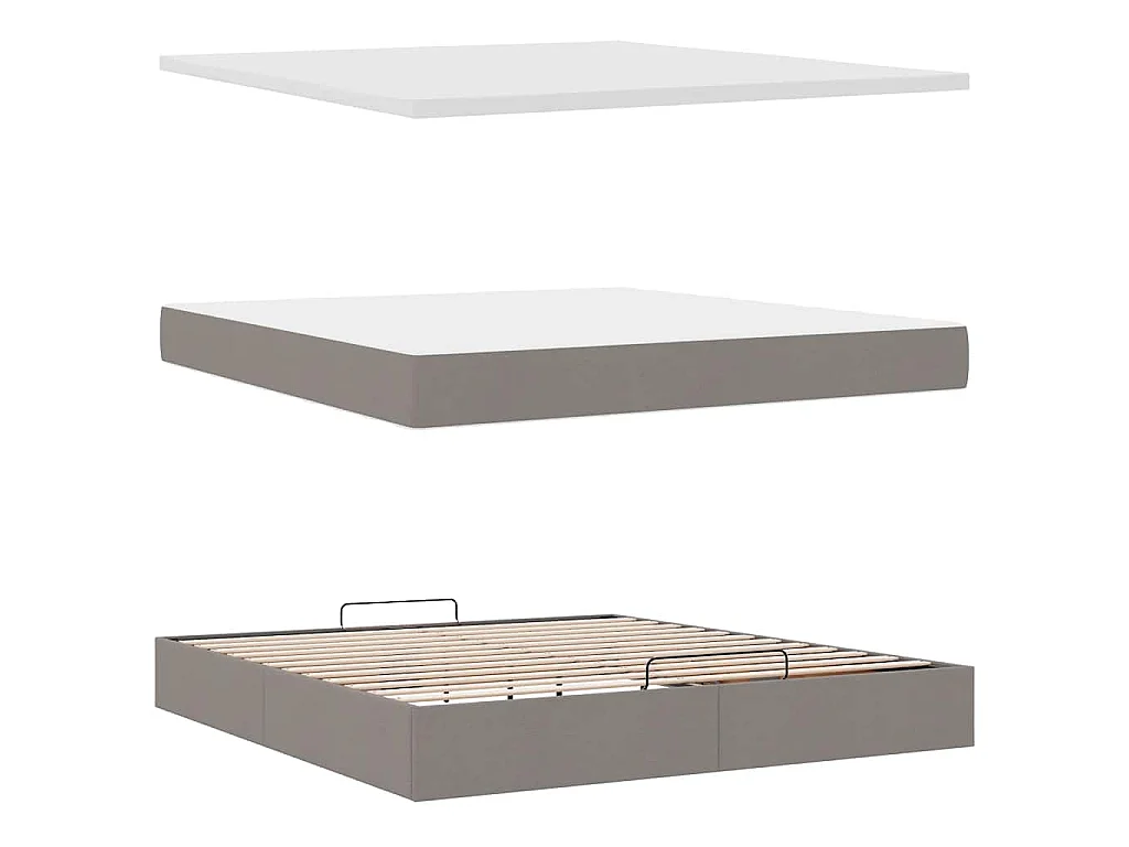 Ottoman bed met matras 180x200cm stof taupe
