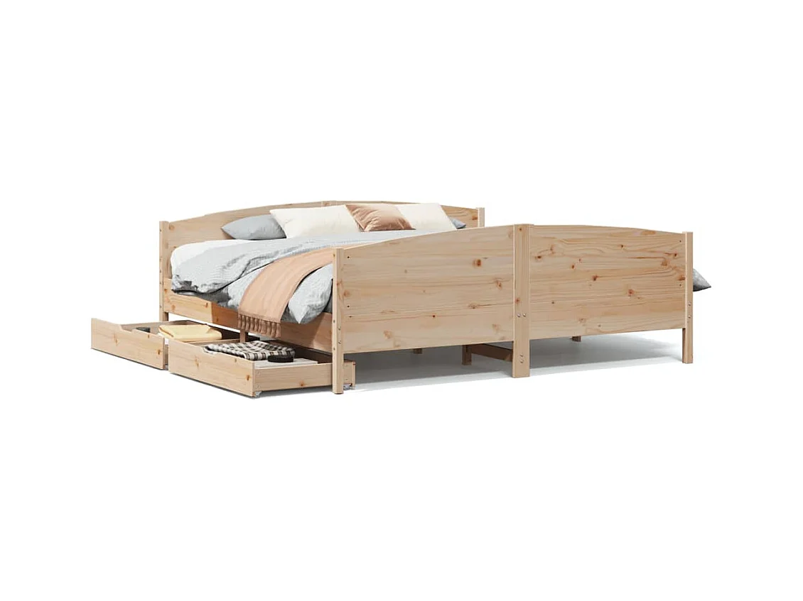 Cadre de lit sans matelas 160x200 cm bois massif de pin