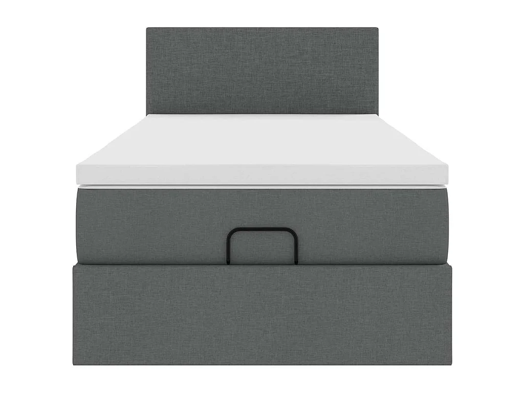 Estructura cama otomana colchón tela gris oscuro 90x190cm