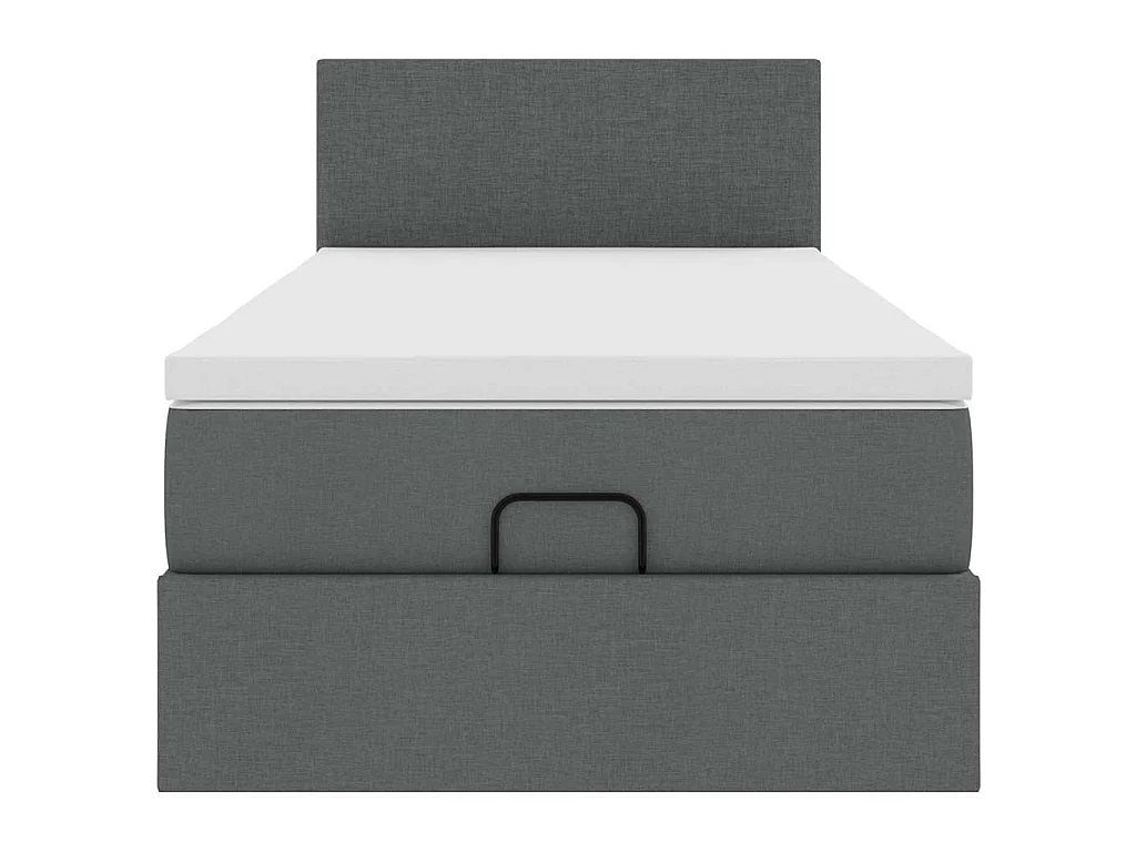 Ottoman bed met matras 90x190cm stof donkergrijs