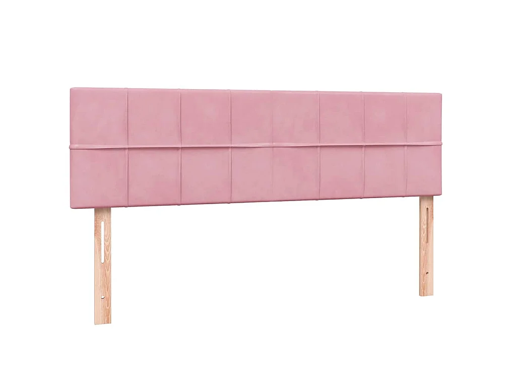 Letto a Molle con Materasso e LED Rosa 140x210 cm in Velluto
