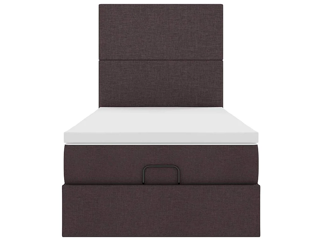 Ottoman-Bett mit Matratze Dunkelbraun 90x200 cm Stoff
