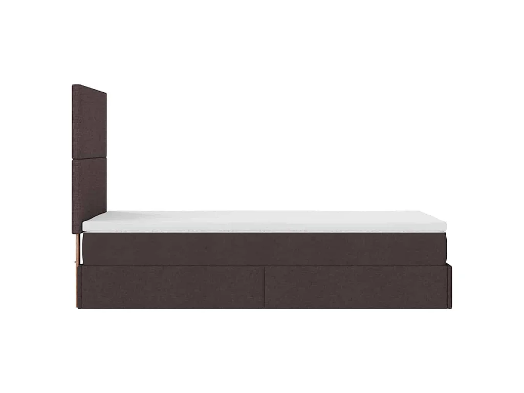 Ottoman-Bett mit Matratze Dunkelbraun 90x200 cm Stoff