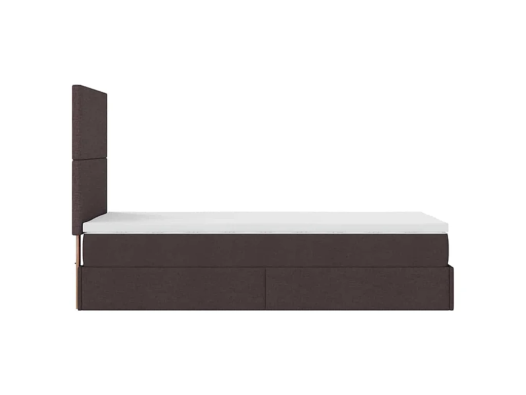 Bed met matras 90x200 cm stof donkerbruin