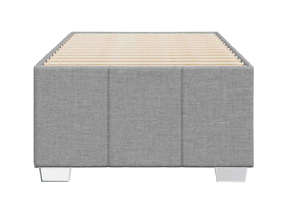 Cadre de lit sans matelas gris clair 100x200 cm tissu
