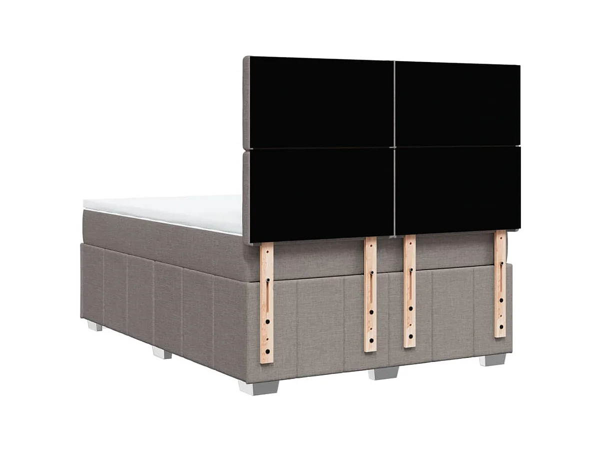 Giroletto a Molle con Materasso Tortora 160x200 cm in Tessuto