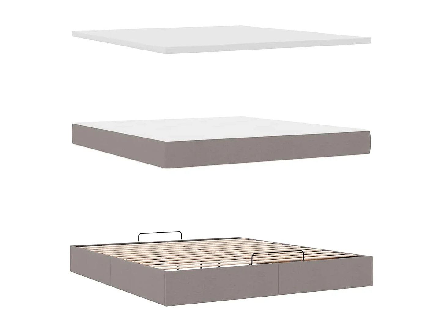Ottoman bed met matras 160x200cm stof taupe