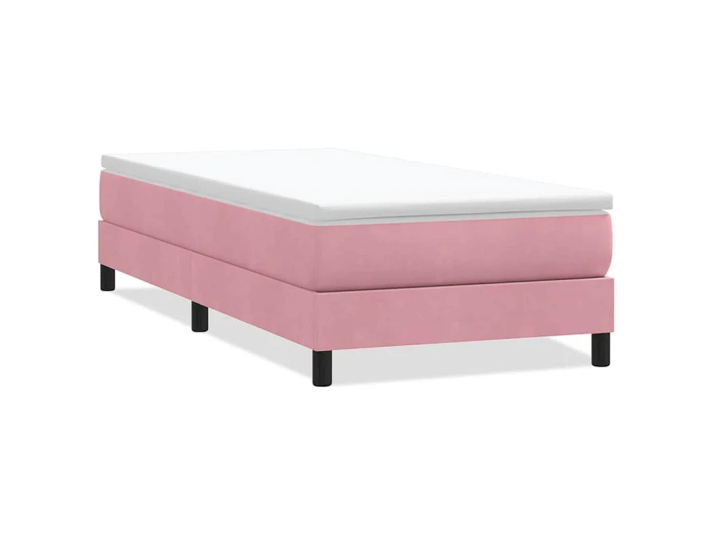 Giroletto a Molle senza Materasso Rosa 100x210 cm in Velluto
