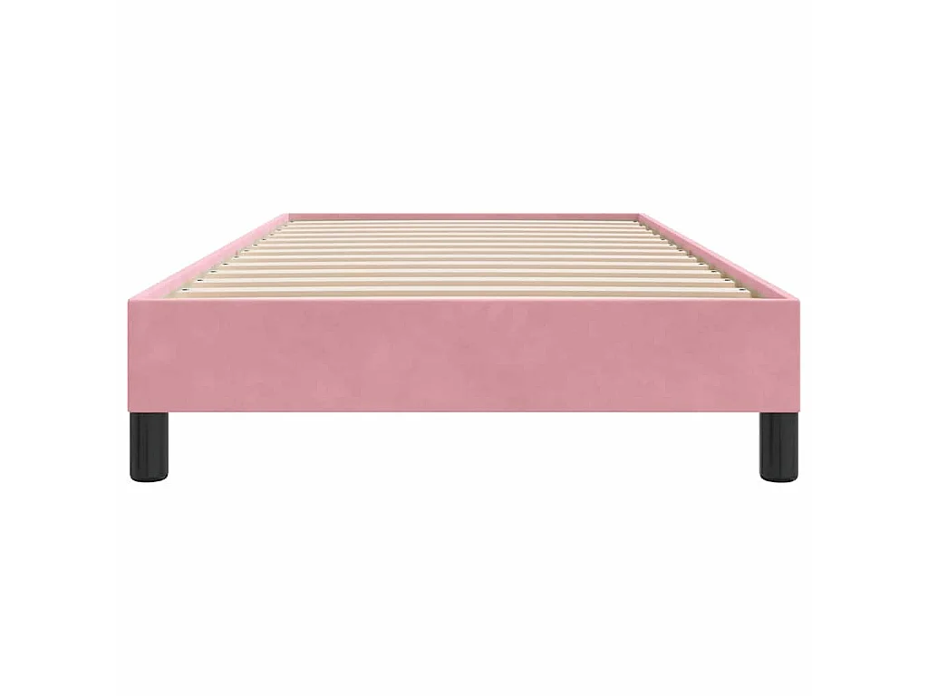 Giroletto a Molle senza Materasso Rosa 100x210 cm in Velluto