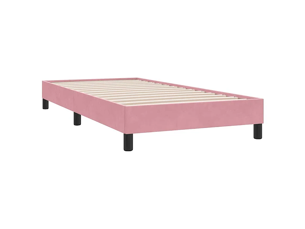 Giroletto a Molle senza Materasso Rosa 100x210 cm in Velluto