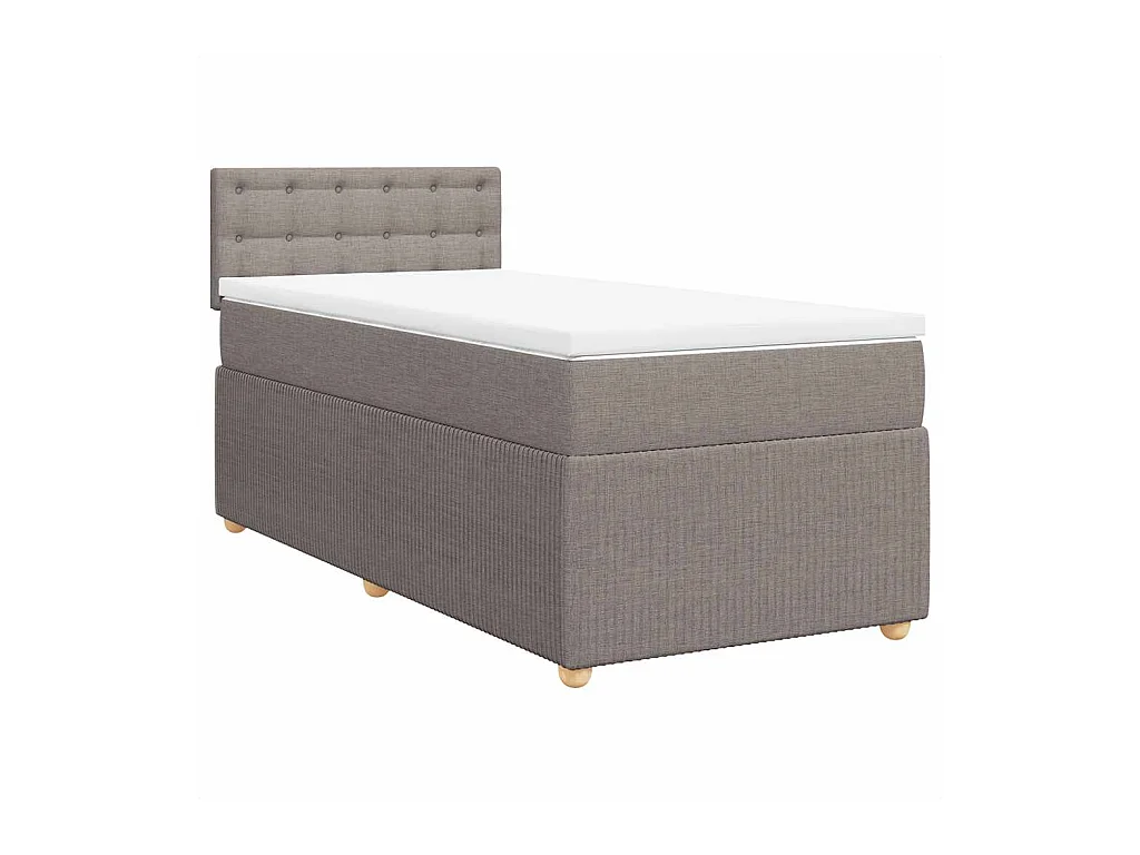 Sommier à lattes de lit avec matelas Taupe 90x200 cm Tissu