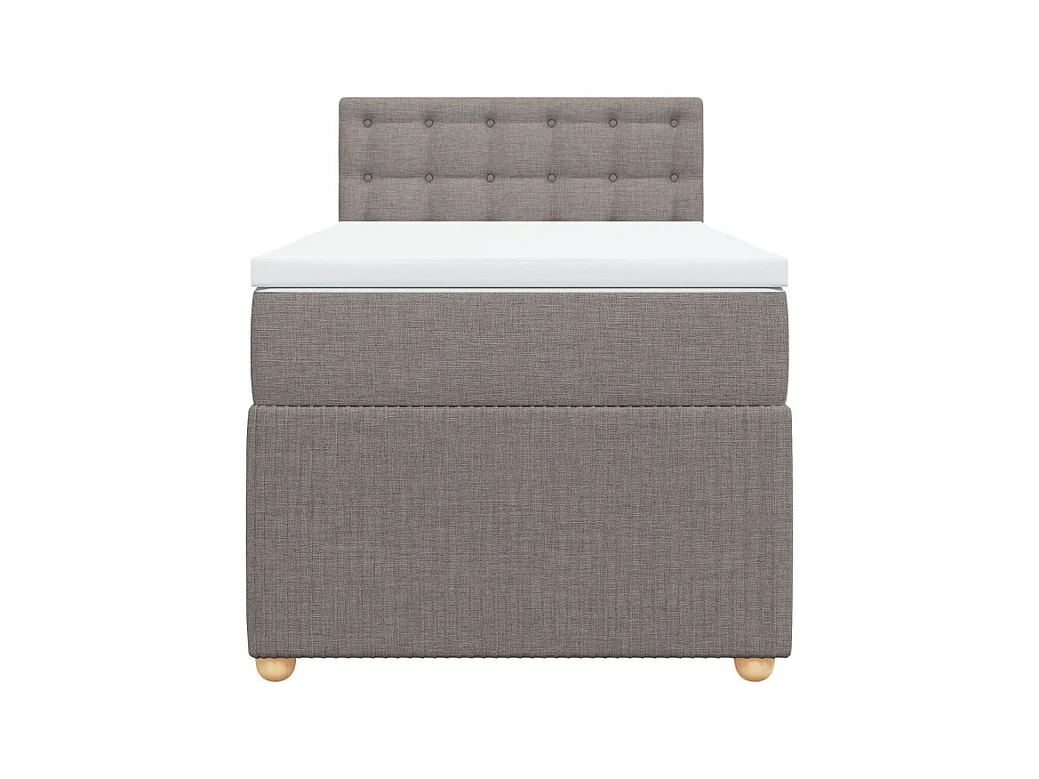 Sommier à lattes de lit avec matelas Taupe 90x200 cm Tissu