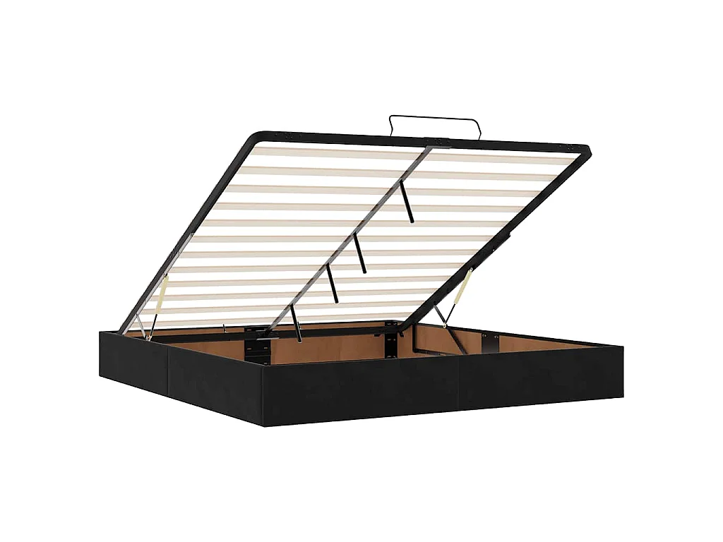 Ottoman-Bett ohne Matratze Schwarz 180x200 cm Samt