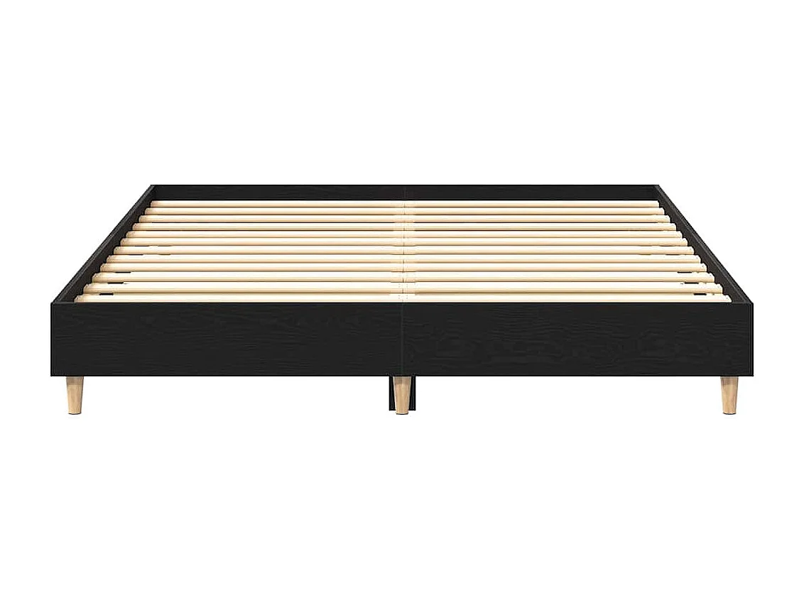 Cadre de lit Chêne noir 203 x 153 x 25 cm Bois d'ingénierie