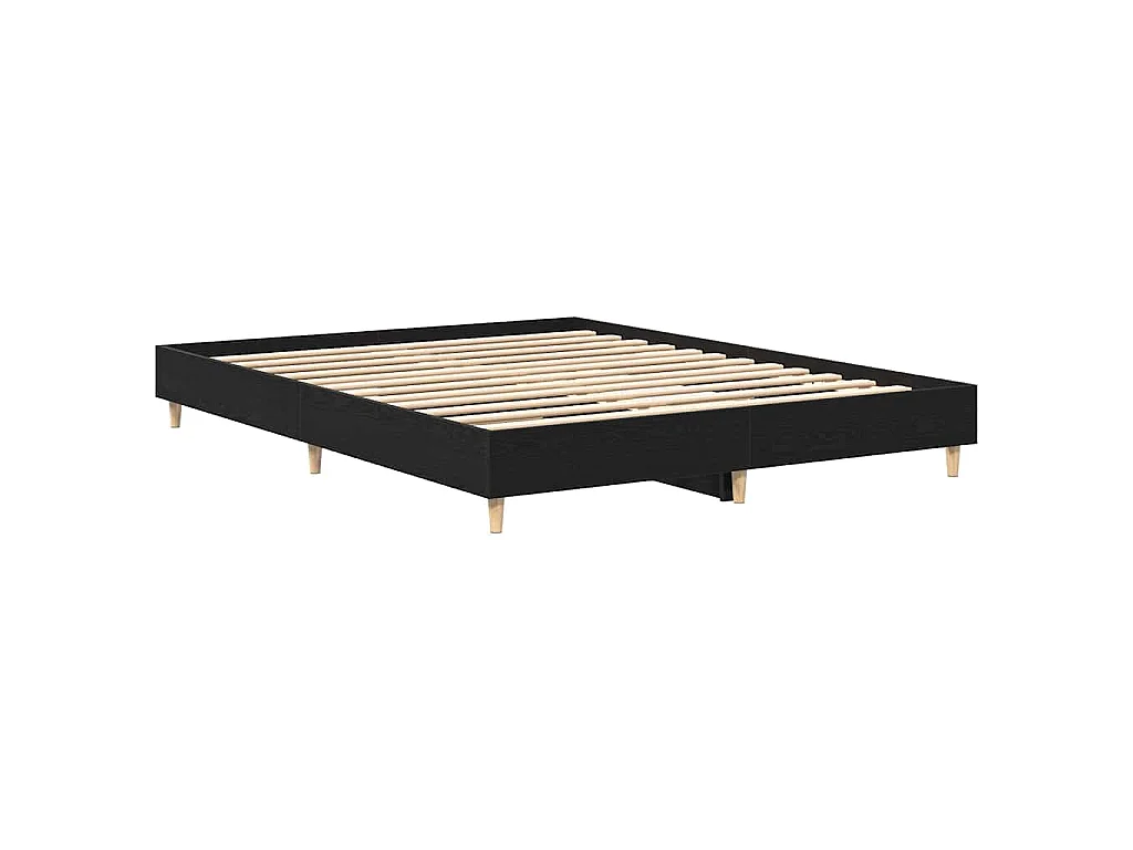 Bettrahmen Schwarz Eichen-Optik 203 x 153 x 25 cm Holzwerkstoff