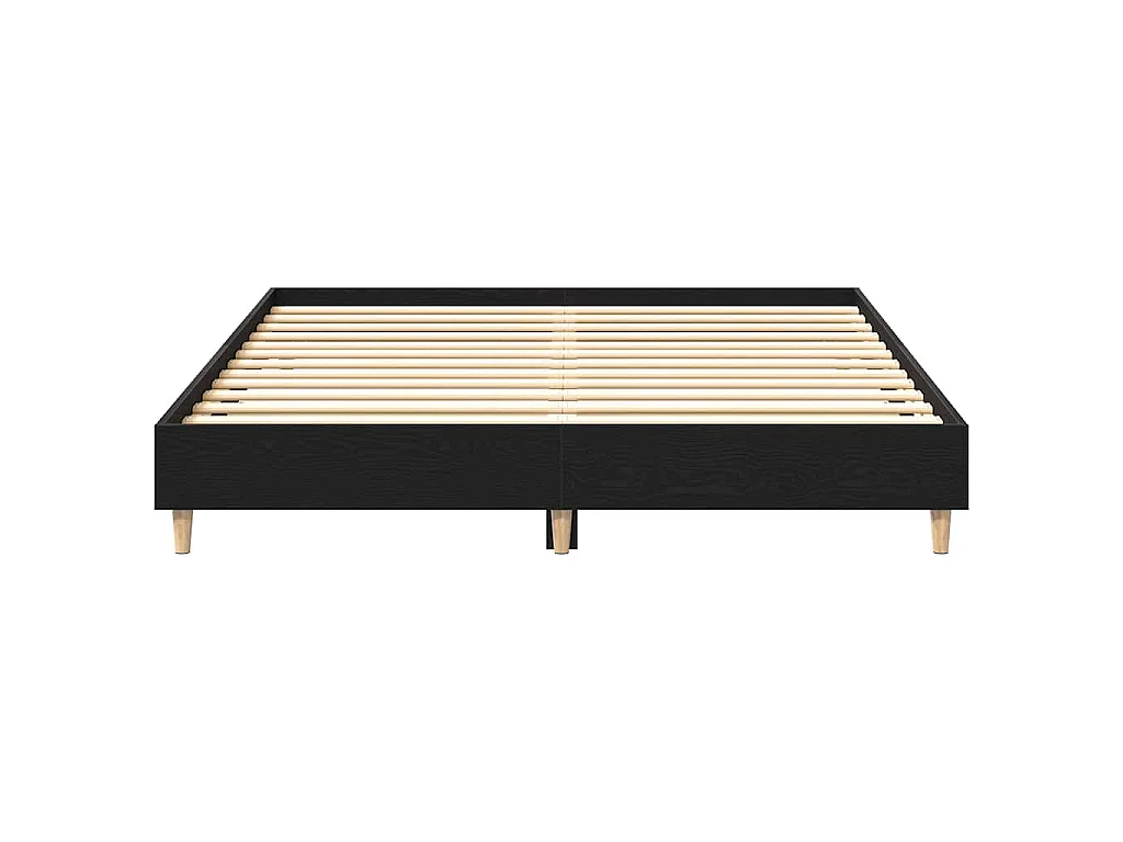 Bettrahmen Schwarz Eichen-Optik 203 x 153 x 25 cm Holzwerkstoff