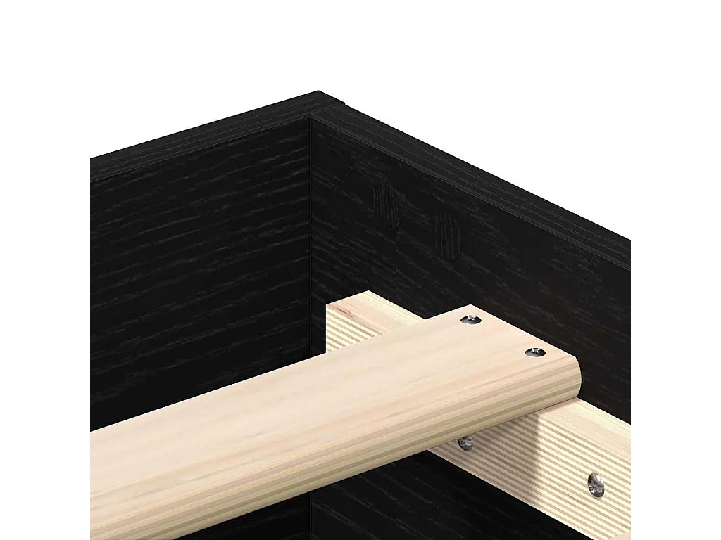 Bettrahmen Schwarz Eichen-Optik 203 x 153 x 25 cm Holzwerkstoff