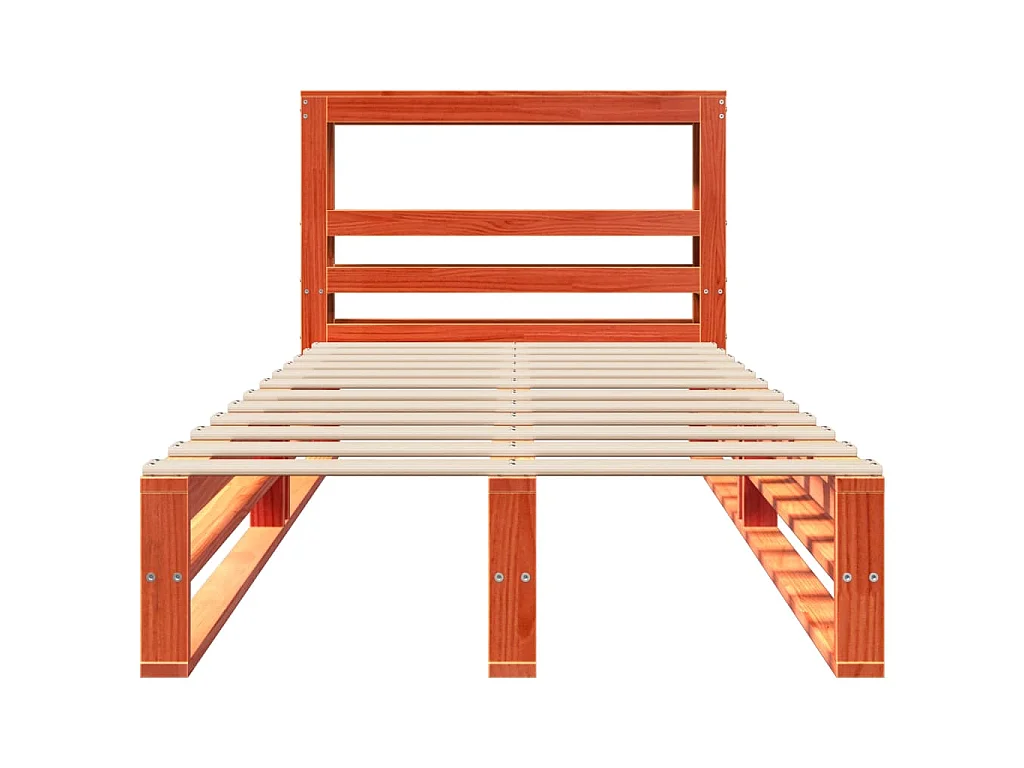 Letto senza Materasso Marrone Cera 100x200 cm in Legno di Pino