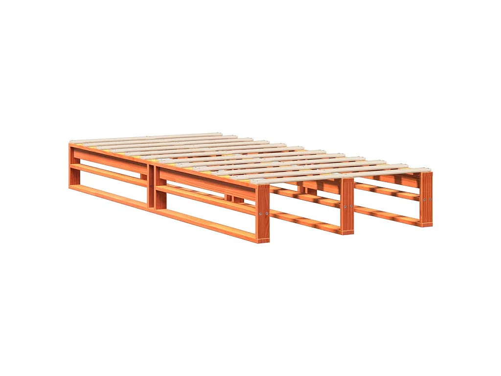 Letto senza Materasso Marrone Cera 100x200 cm in Legno di Pino