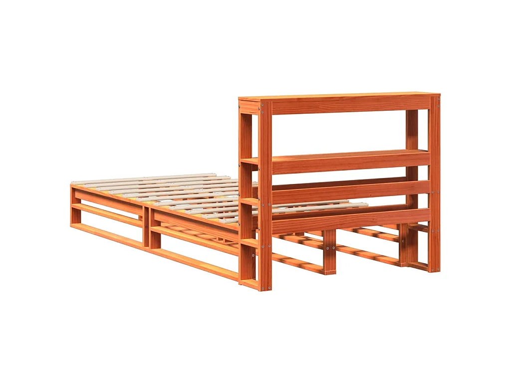 Letto senza Materasso Marrone Cera 100x200 cm in Legno di Pino
