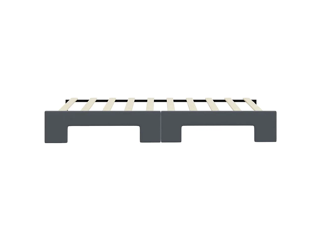 Slaapbank met onderschuifbed 90x190 cm fluweel donkergrijs