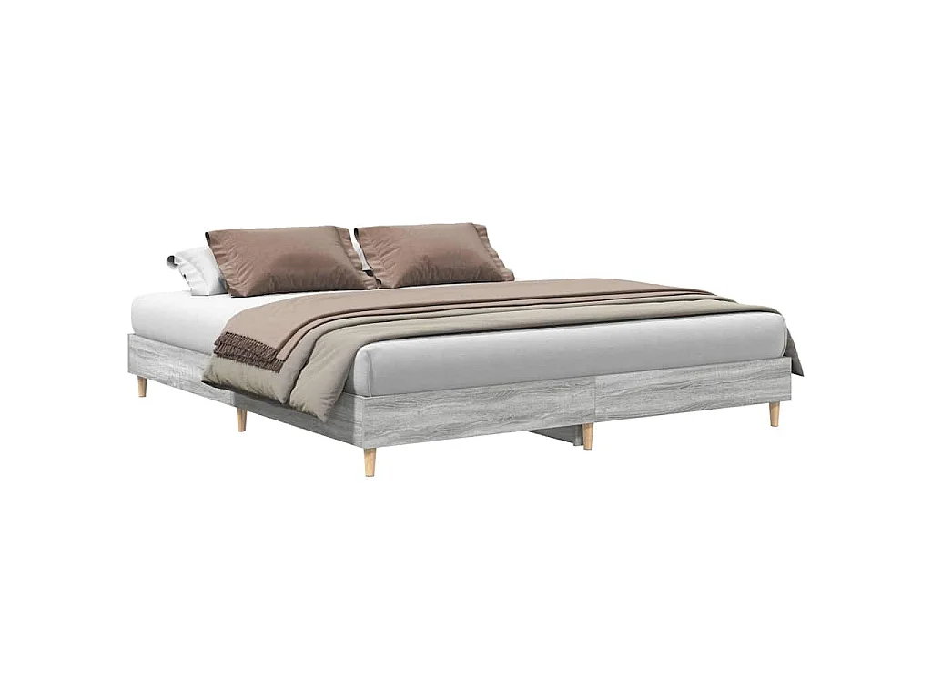 Bettgestell ohne Matratze Grau Sonoma 180x200 cm Holzwerkstoff