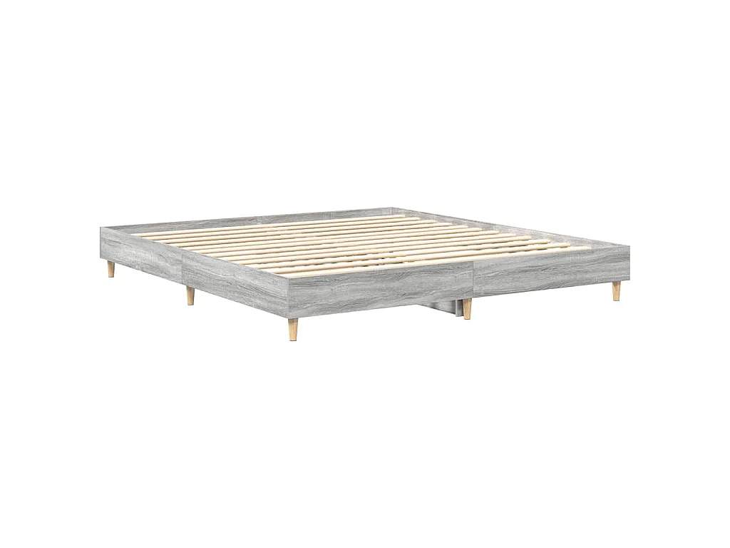 Bettgestell ohne Matratze Grau Sonoma 180x200 cm Holzwerkstoff
