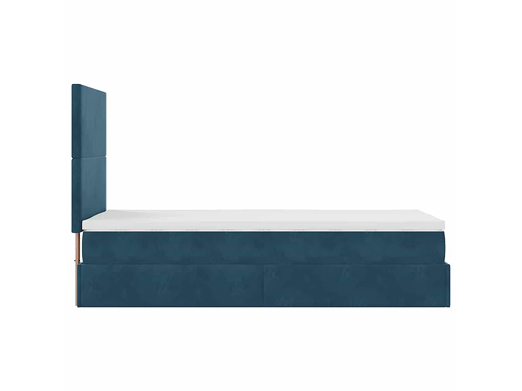 Ottoman bed met matrassen 90x190cm fluweel donkerblauw