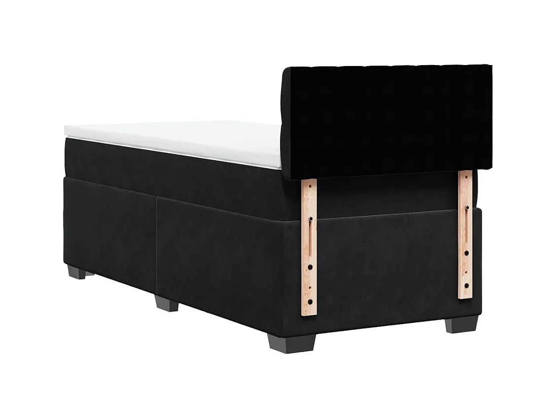 Boxspringbett mit Matratze Schwarz 90x200 cm Samt