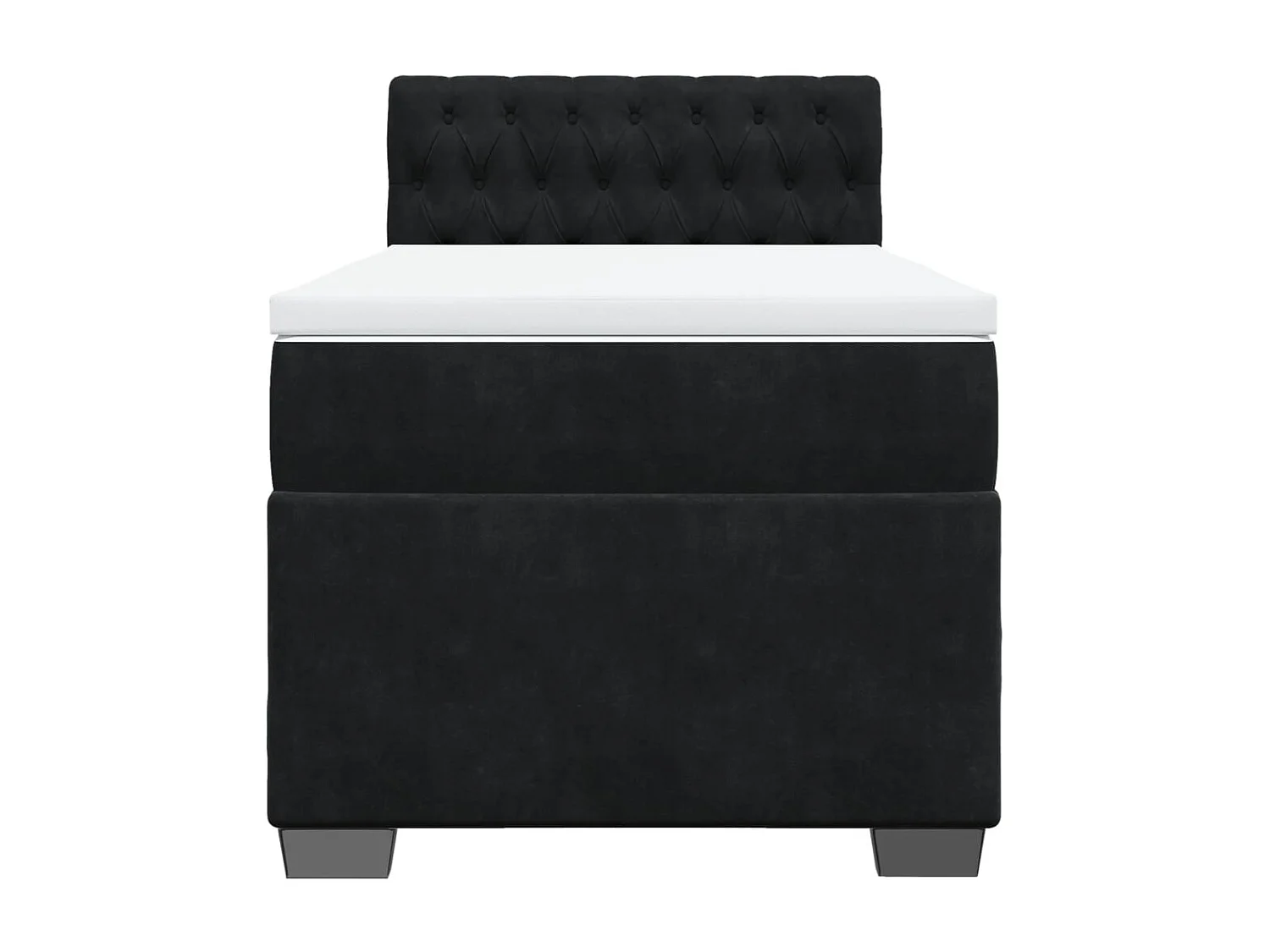 Sommier à lattes de lit avec matelas Noir 90x200 cm Velours