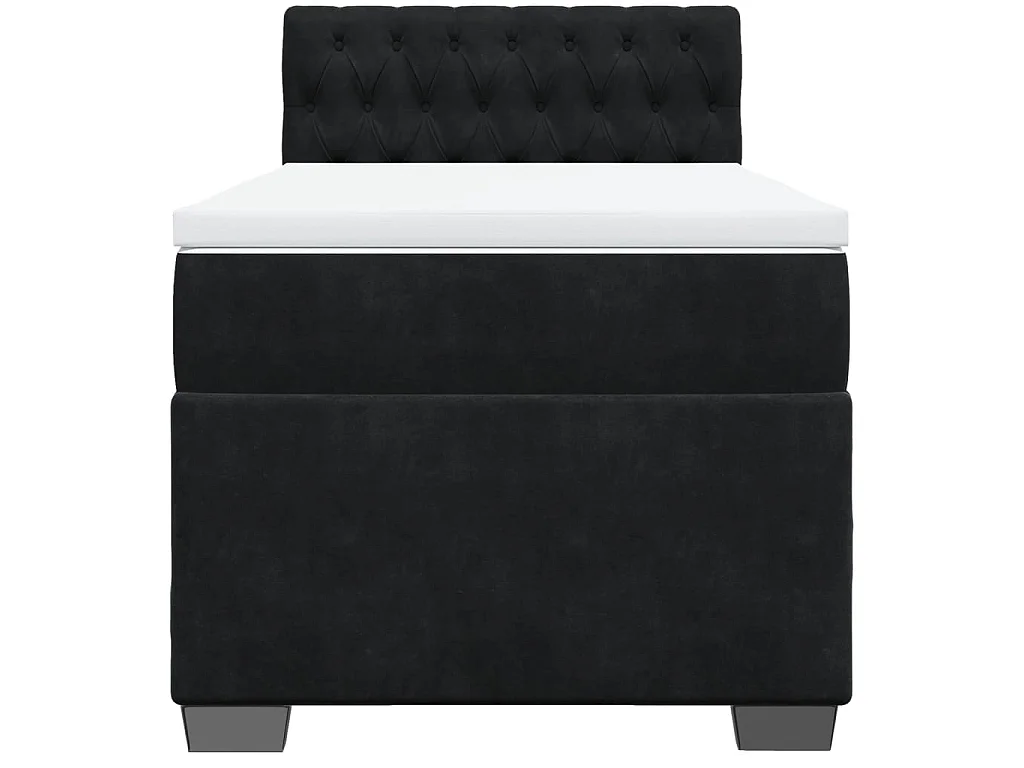 Boxspring met matras fluweel zwart 90x200 cm