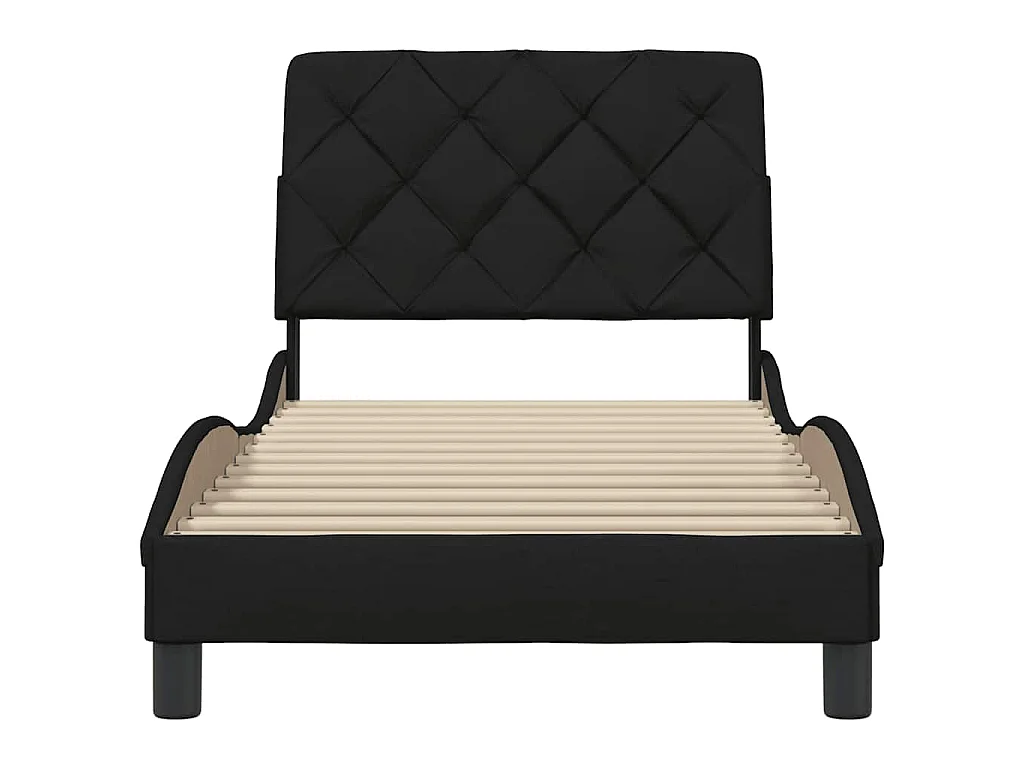 Estrutura de cama sem colchão 90x190 cm tecido preto