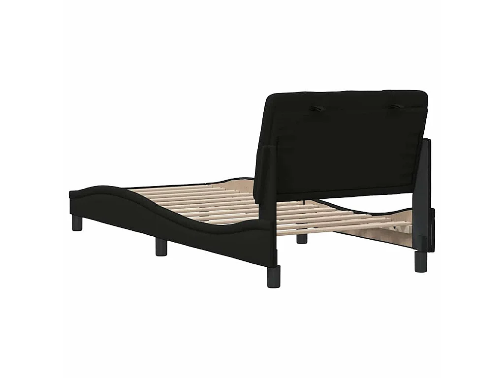 Estrutura de cama sem colchão 90x190 cm tecido preto