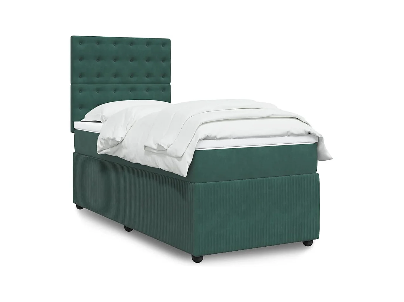 Sommier à lattes de lit avec matelas Vert foncé 90x190 cm